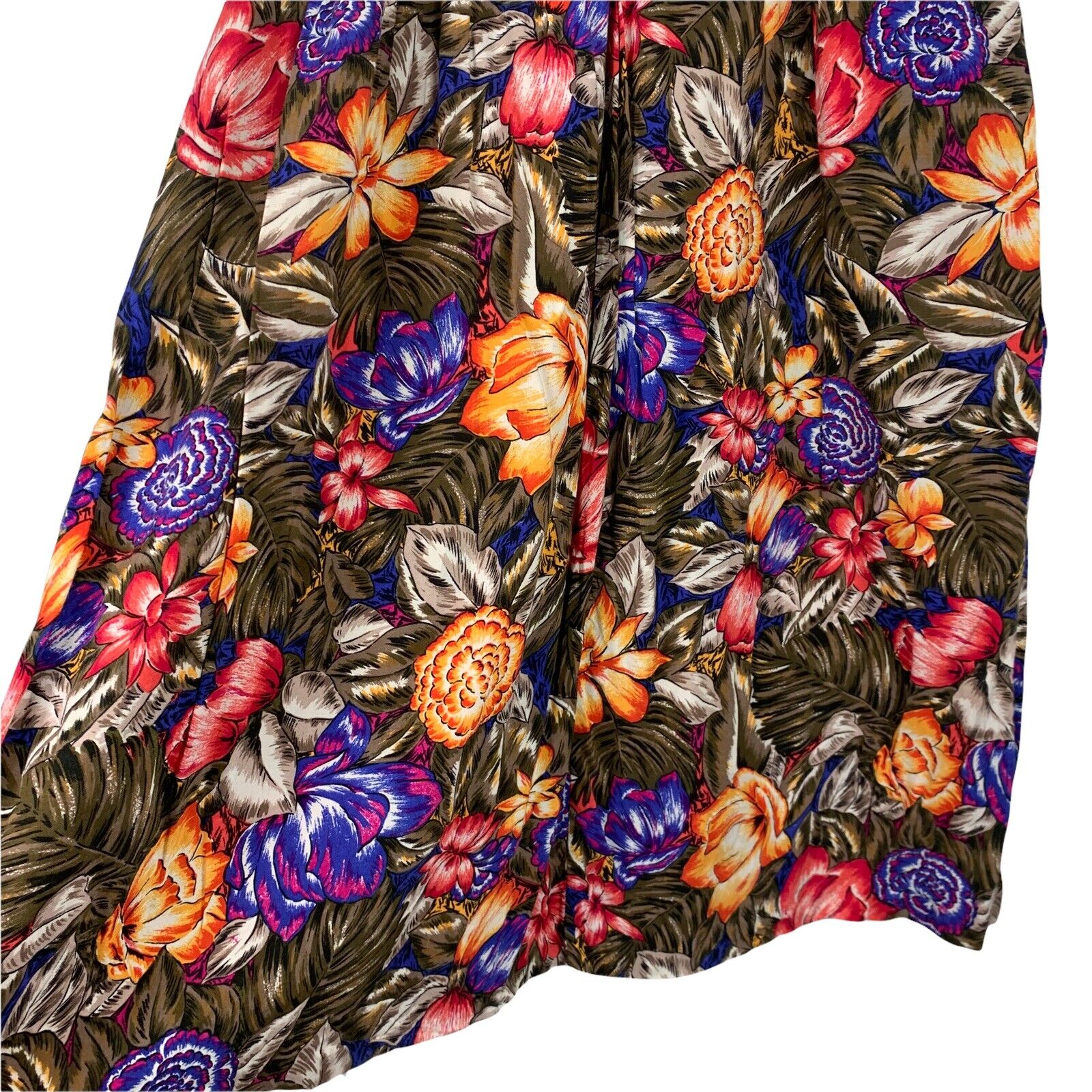 Vintage Skirt 16 Midi Floral Pleated Pockets Button Closure Womens Sk & Company - Fresh Stock Dated March 2026