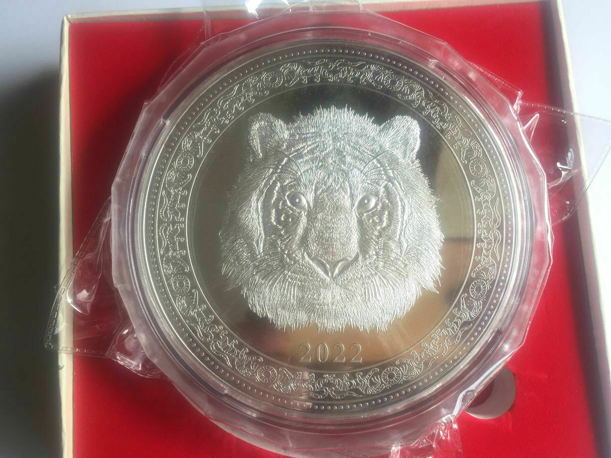 New 2022 China Zodiac Big Silver Colour Medal Coin 1KG - Year of the Tiger 壬寅年 - Fresh Stock Dated February 2026