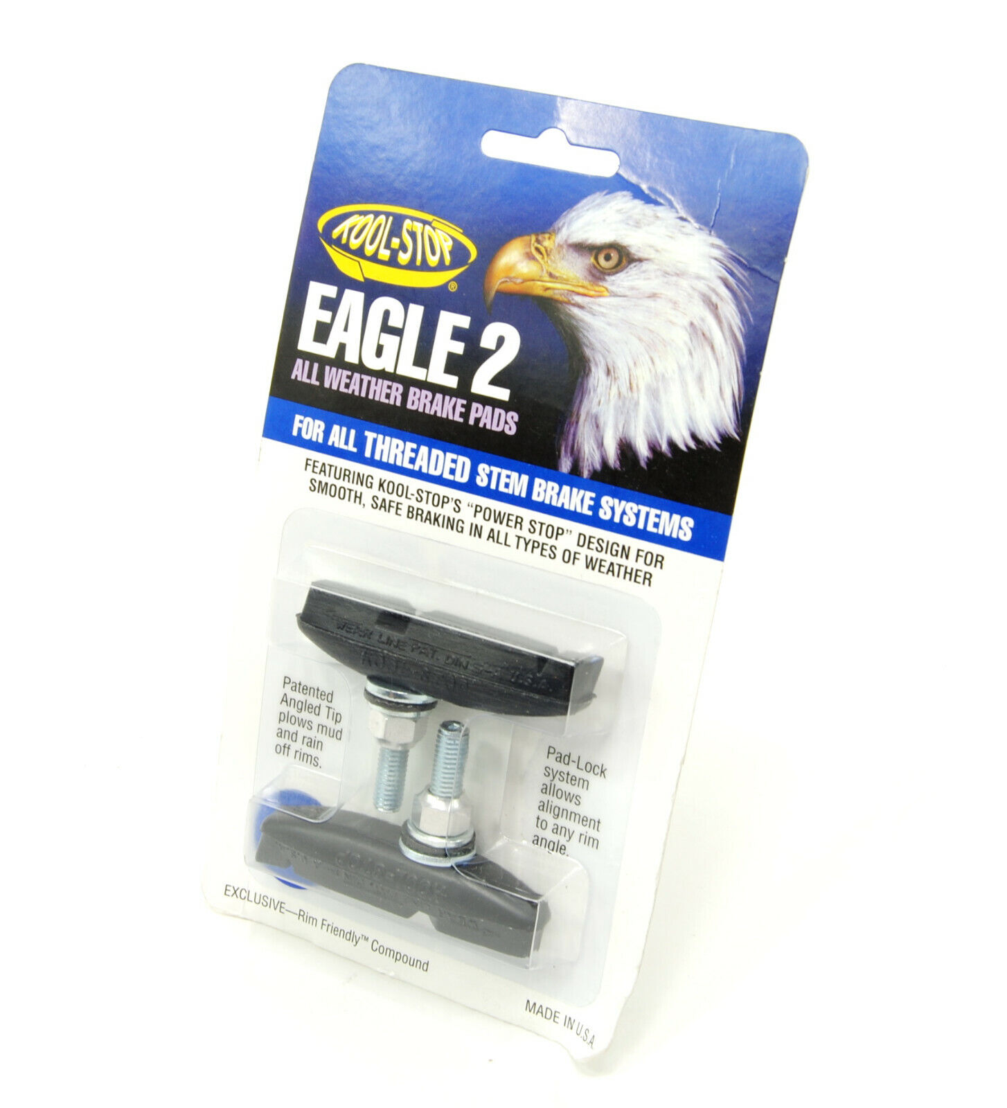 Kool-Stop Eagle Claw II Bicycle Brake Pads, Threaded Post, Black Compound - Fresh Stock Dated February 2026