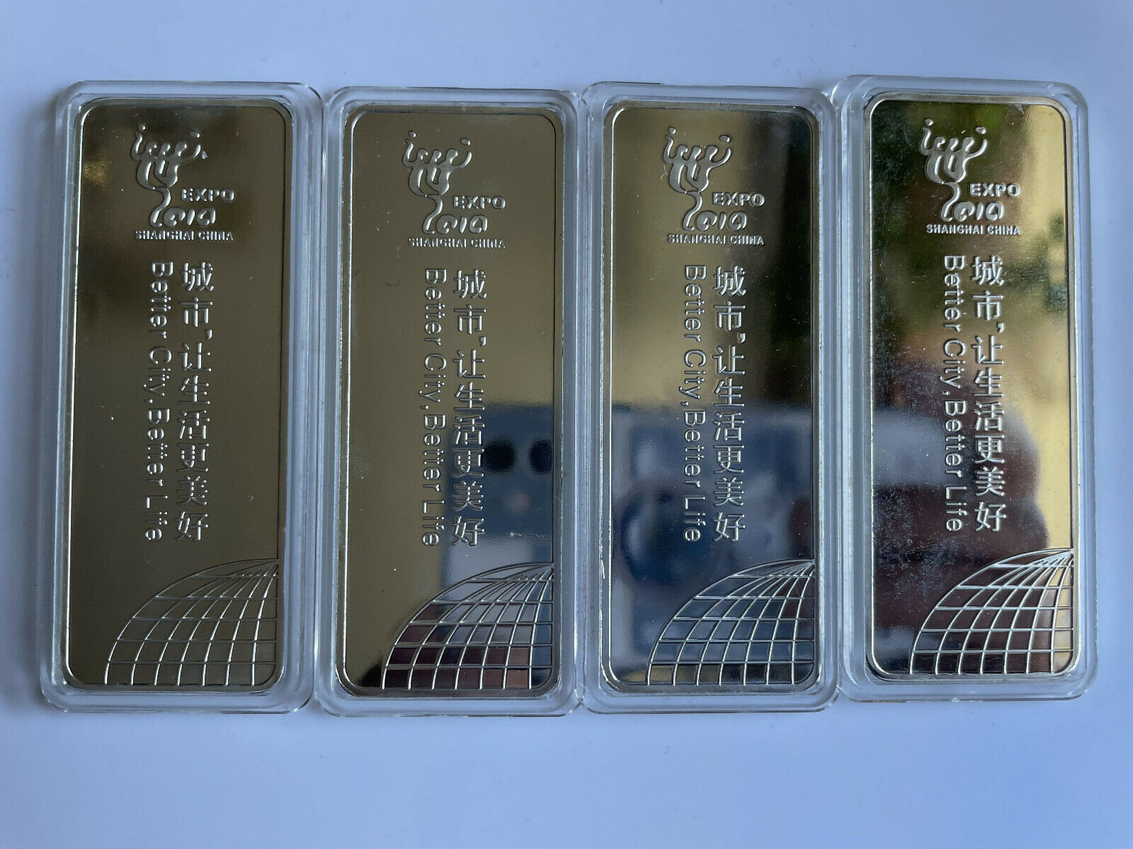 4pcs 2010 WORLD EXPO SHANGHAI CHINA SILVER BAR COINS - Fresh Stock Dated February 2026