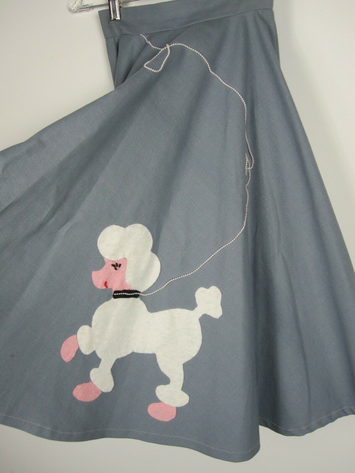 Vintage Poodle Skirt Light Blue Faux Pearls Felt Poodle Rockabilly XS Retro - Fresh Stock Dated February 2026