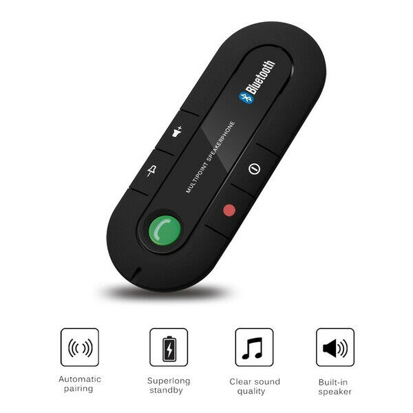 Handsfree Bluetooth Car Kits Wireless Multipoint Speakerphone Speaker Visor Clip - Fresh Stock Dated February 2026