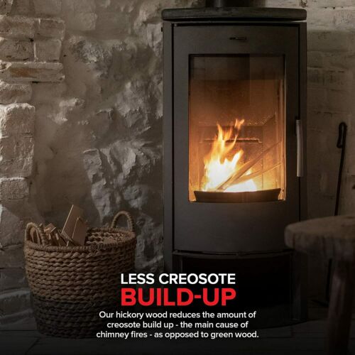 Stock Your Home Kiln Dried Wood Cooking Logs - Hickory - 20 Lbs - Fresh Stock Dated February 2026