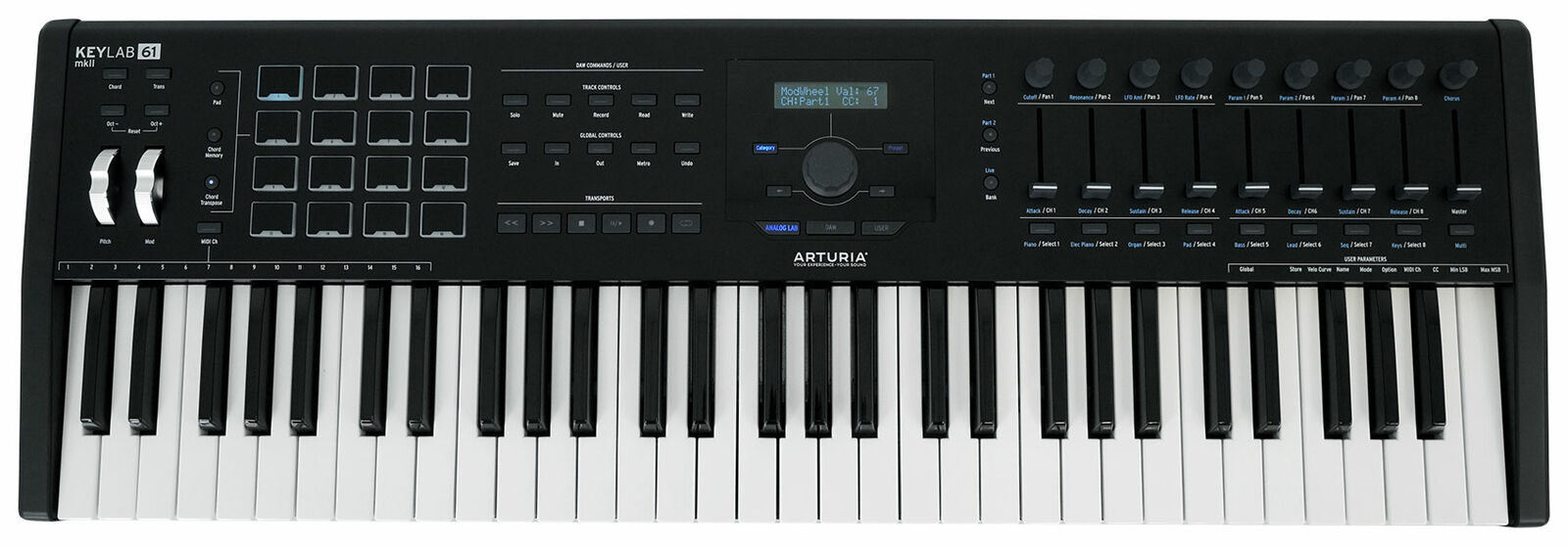 Arturia KeyLab 61 MkII 61-Key Music Production Keyboard Controller in Black+Bag - Fresh Stock Dated February 2026