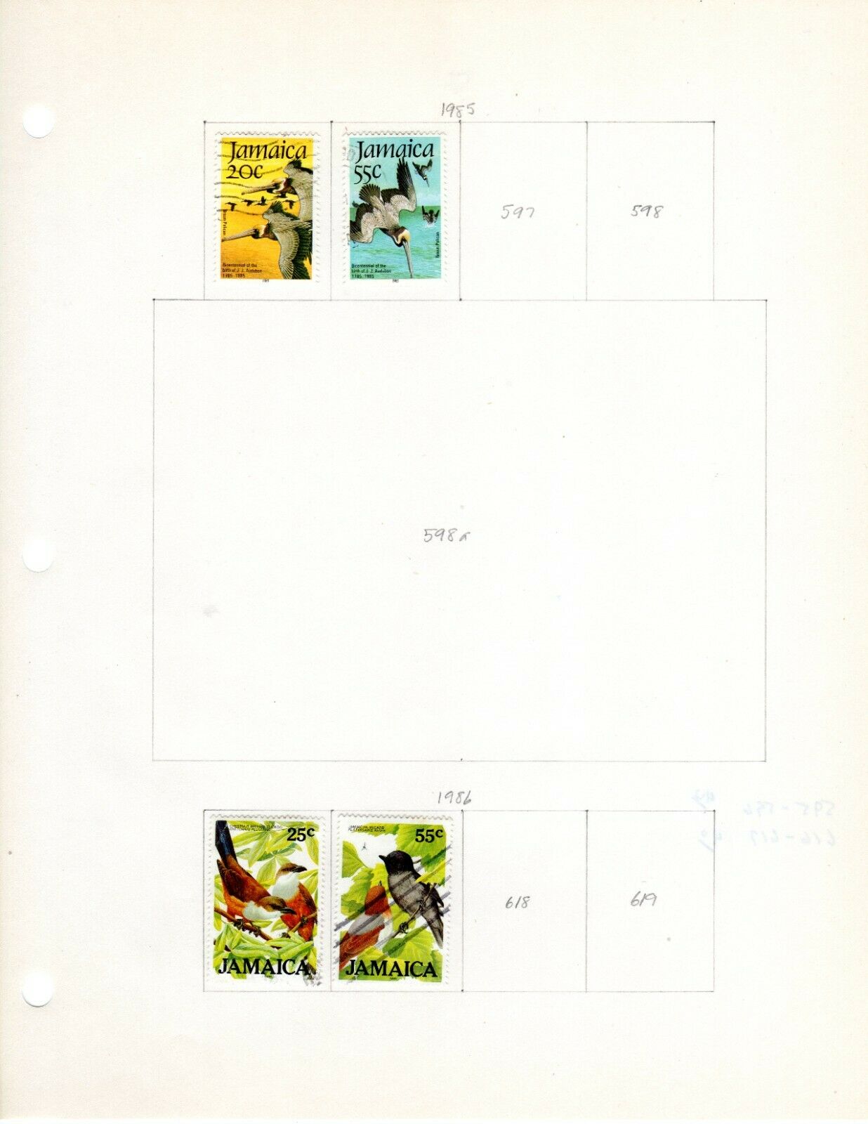 Jamaica Scott 573//617 Mostly Used on 3 Album Pages Issued 1984-1986 - Fresh Stock Dated December 2025