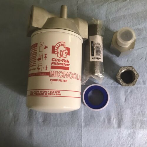 Fuel Transfer Tank Pump Filter Kit With Adapters For 3/4” NPT Pump Outlet - Fresh Stock Dated February 2026