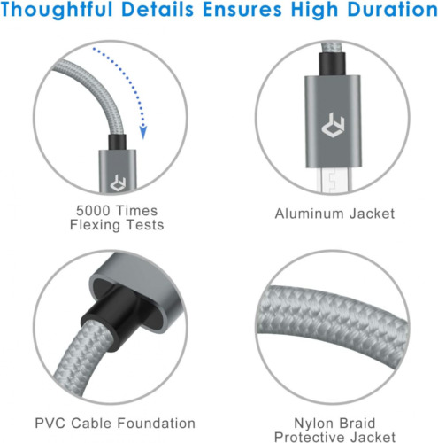Rankie Micro USB Cable High Speed Data and Charging, Nylon Braided Charger... - Fresh Stock Dated February 2026