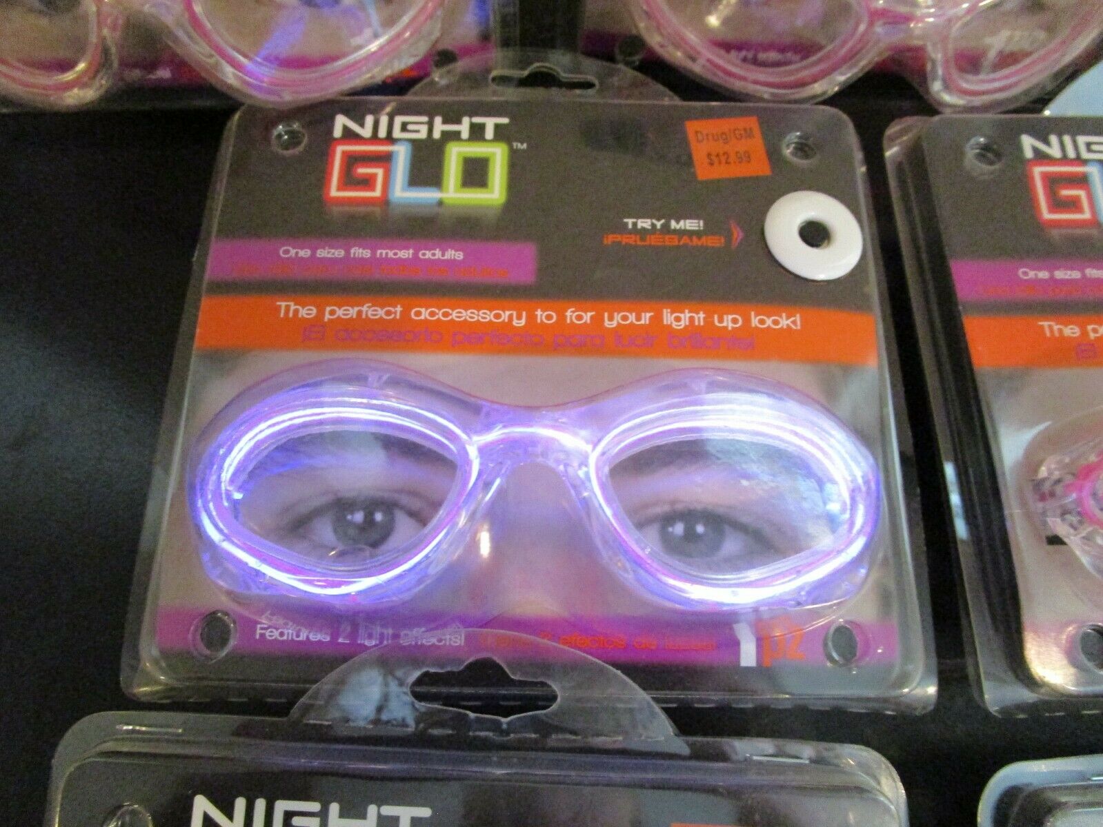 7 PR  GEMMY PINK NIGHT GLO GLASSES - LIGHT UP - PARTY ATTIRE - BATTERY PACK - Fresh Stock Dated February 2026