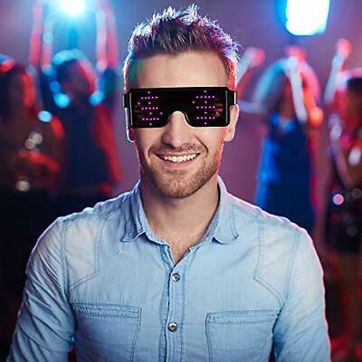 BLUE LED Flash Glasses 8 Adjustable Patterns Luminous Flashing Shades Eye Wea... - Fresh Stock Dated February 2026