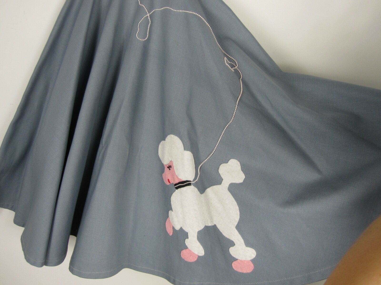 Vintage Poodle Skirt Light Blue Faux Pearls Felt Poodle Rockabilly XS Retro - Fresh Stock Dated February 2026