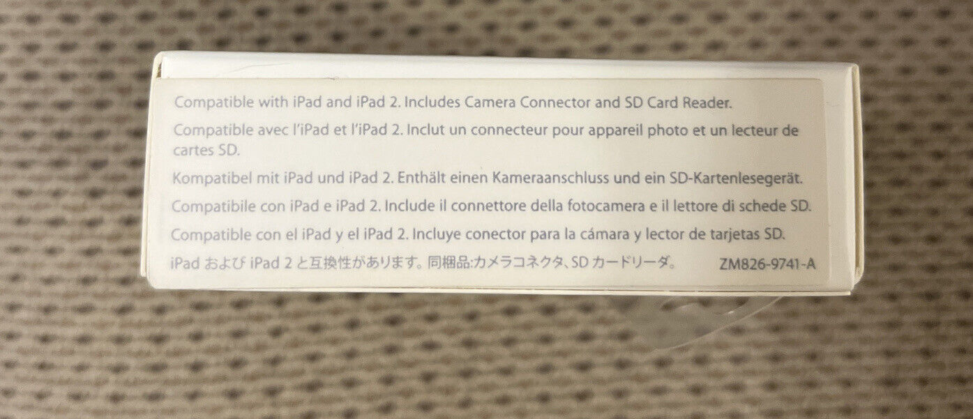 Genuine OEM Apple iPad Camera Connection Kit MC531ZM/A A1362, A1358 - Fresh Stock Dated February 2026