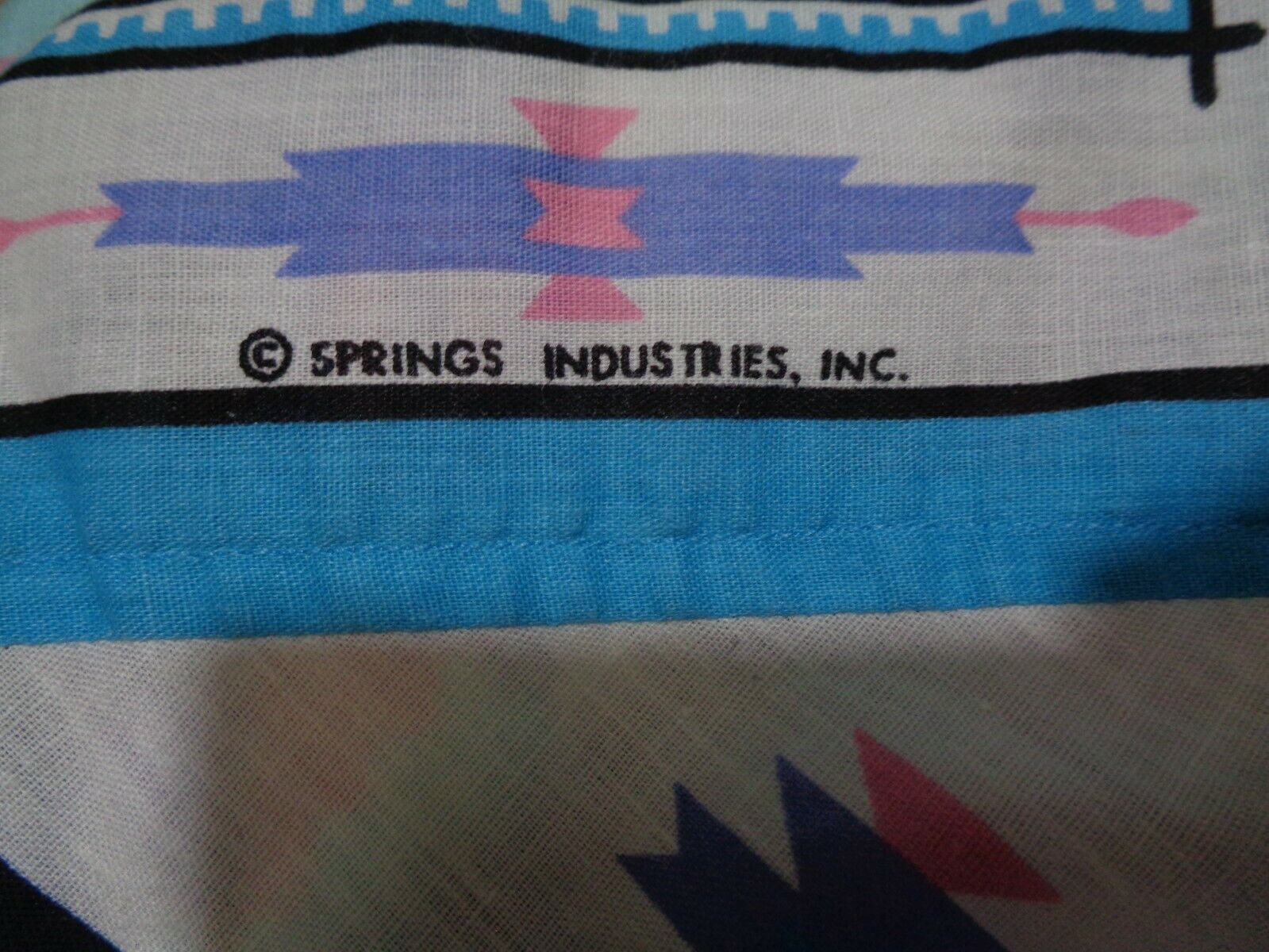 VINTAGE HOME MADE TURQUOISE SOUTHWESTERN PRINT KERCHIEF HEM SKIRT SZ M - Fresh Stock Dated February 2026