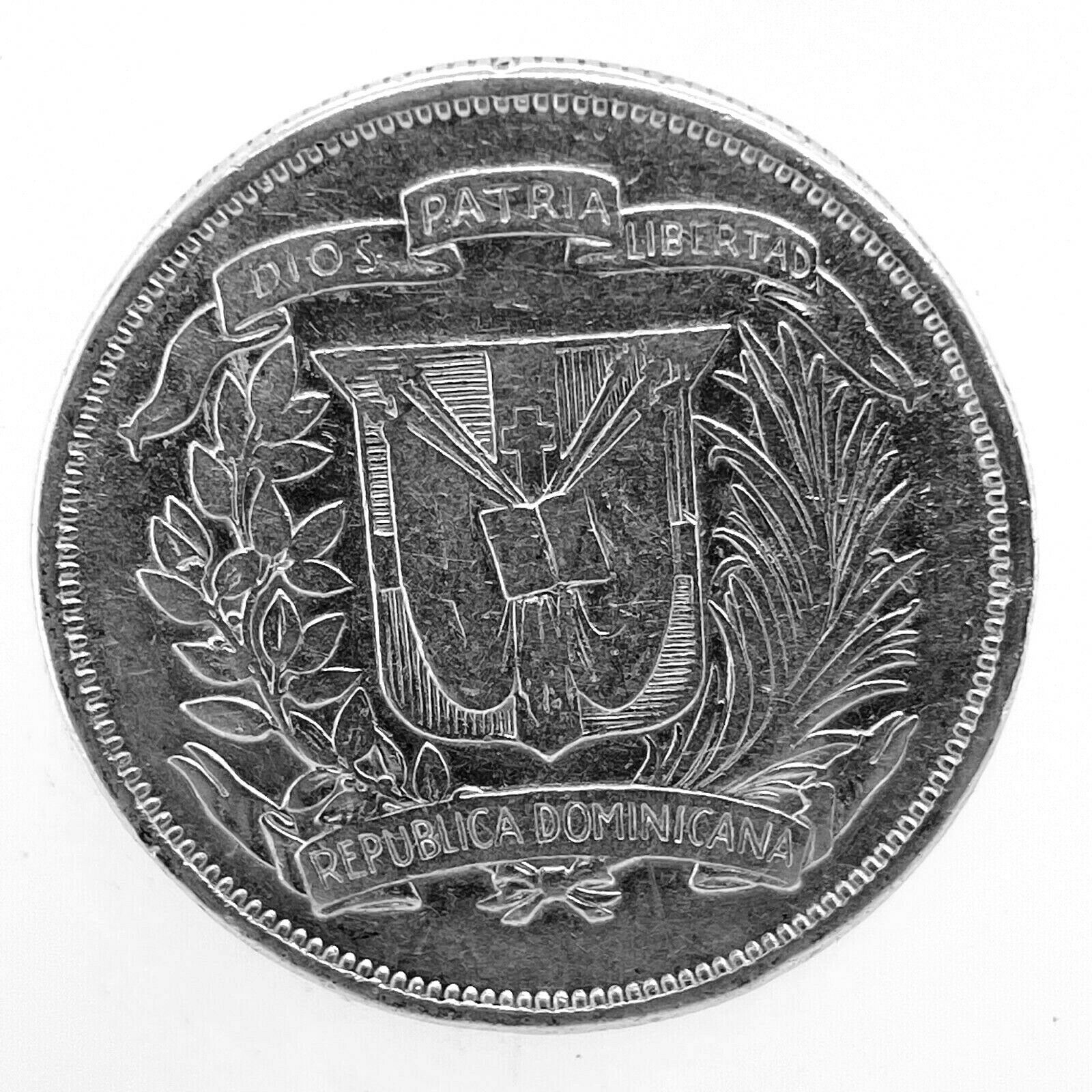 1947- Dominican Republic MEDIO - 1/2 Peso 0.900 Silver Coin- Rare. Km # 21. C#2 - Fresh Stock Dated February 2026