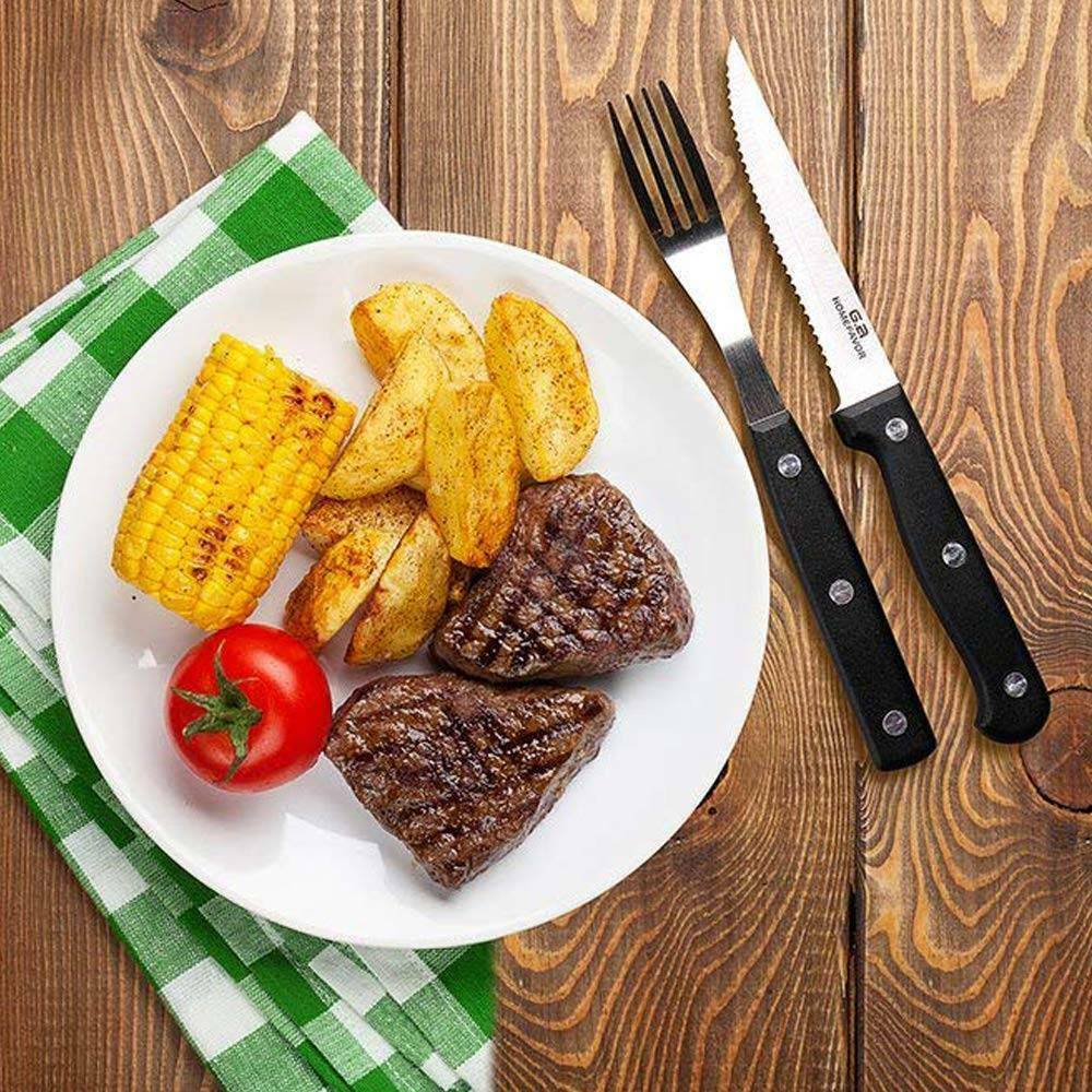 Stainless Steel Steak Knives Professional Set of 6 Sharp Chef Knife Kitchen Tool - Fresh Stock Dated December 2025