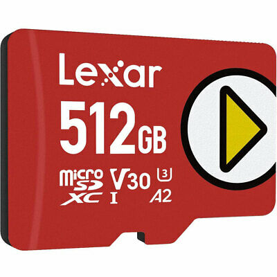 Lexar PLAY 512GB microSDXC UHS-I Memory Card, Up to 150MB/s Read - Fresh Stock Dated February 2026