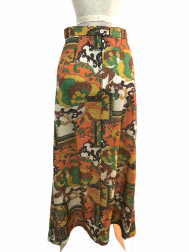 Vintage VTG 1960s 1970s Multicolored Metallic Patterned Maxi Skirt - Fresh Stock Dated February 2026