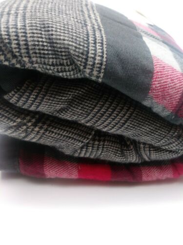 Pottery Barn Kids Plaid Patchwork plush Euro Quilted Sham red gray black 26x26 - Fresh Stock Dated December 2025