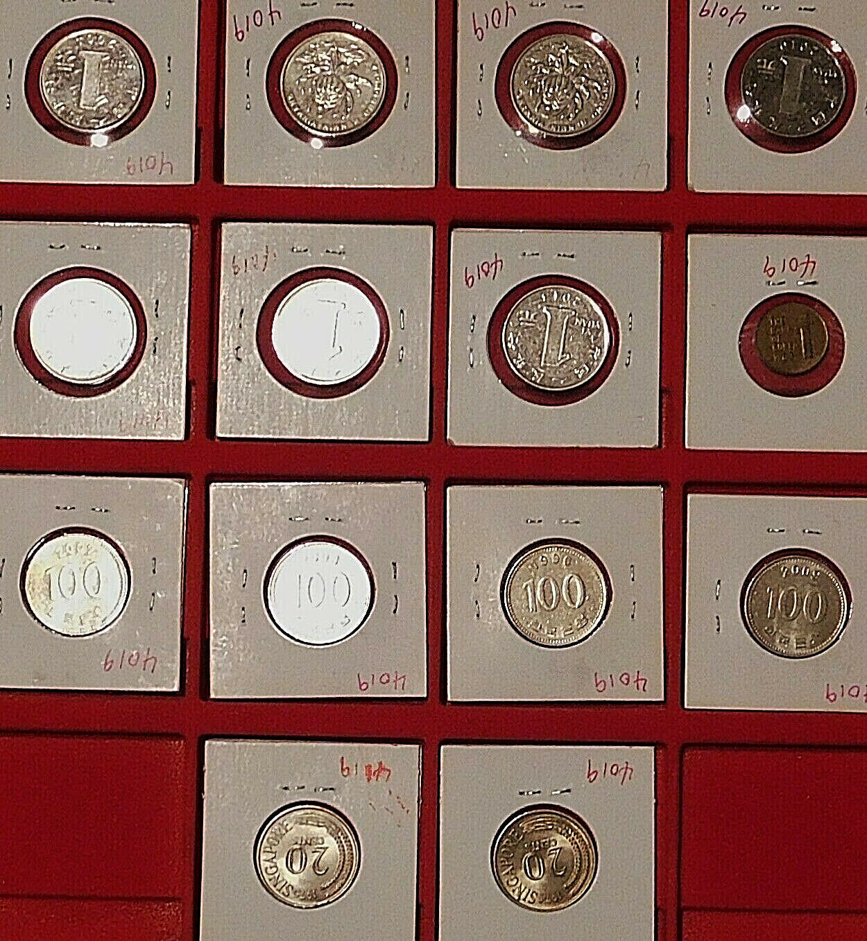 14 Lot China South Bank of Korea Singapore Asia Coin Collection Yuan Won 20c 100 - Fresh Stock Dated February 2026