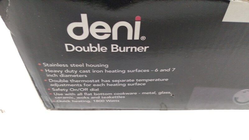 Deni Stainless Steel Indoor Counter top Double Burner 1800 Watts. - Fresh Stock Dated February 2026