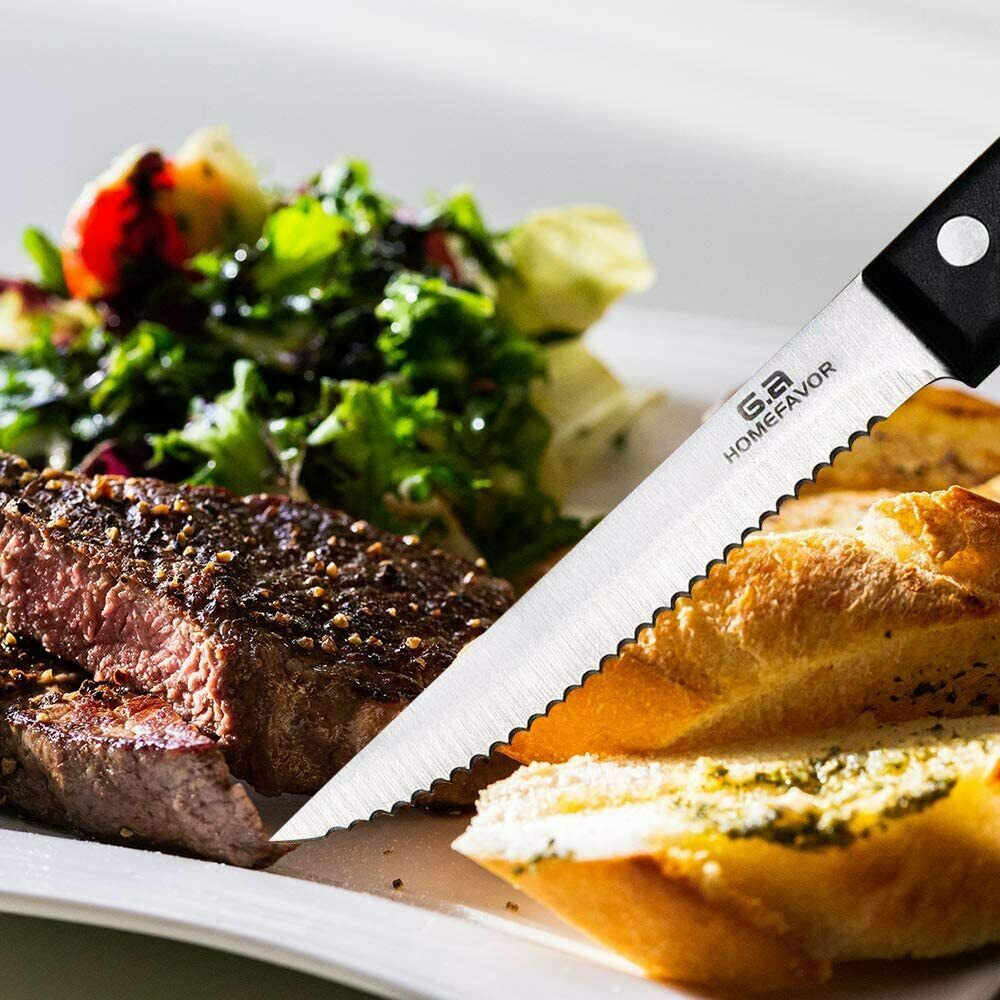 Stainless Steel Steak Knives Professional Set of 6 Sharp Chef Knife Kitchen Tool - Fresh Stock Dated December 2025