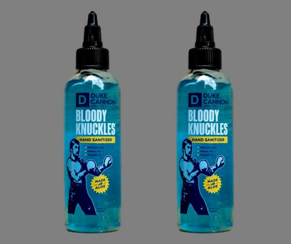 Duke Cannon Bloody Knuckles Hand Sanitizer 3.4oz Size US Lot 2 Men Aloe Premium - Fresh Stock Dated February 2026