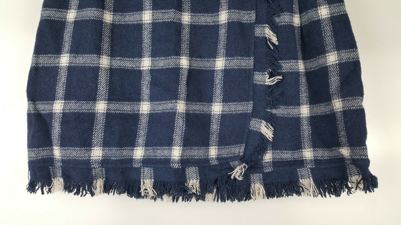Vintage Guess Womens Plaid Wrap Mini Skirt Sz 32 Wool Blend Belted Frayed Trim - Fresh Stock Dated March 2026