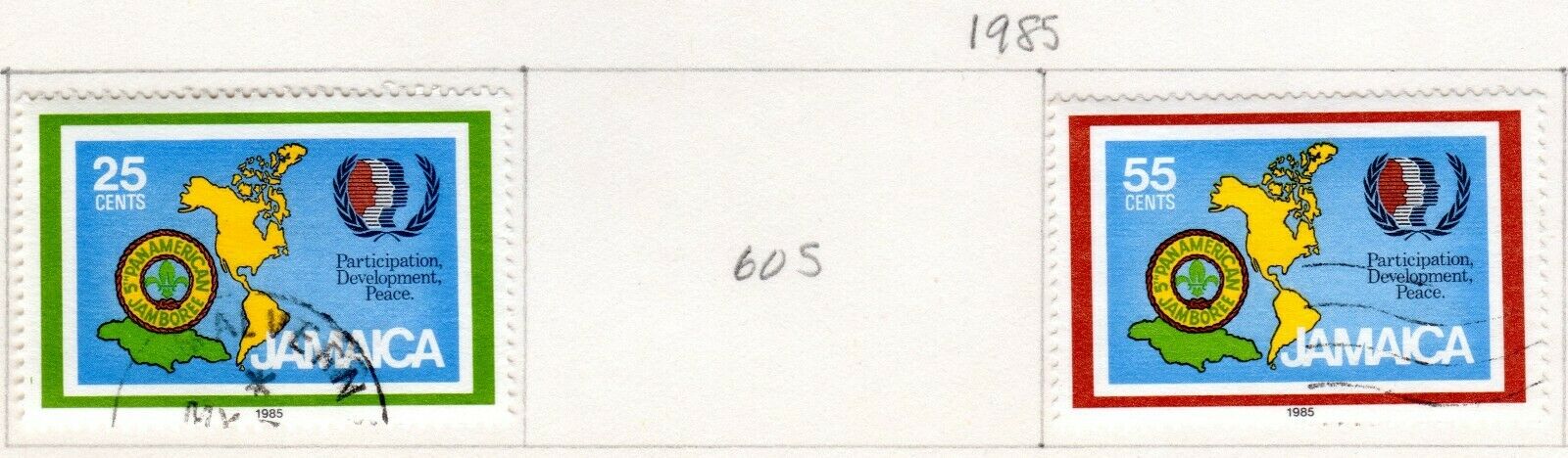 Jamaica Scott 573//617 Mostly Used on 3 Album Pages Issued 1984-1986 - Fresh Stock Dated December 2025