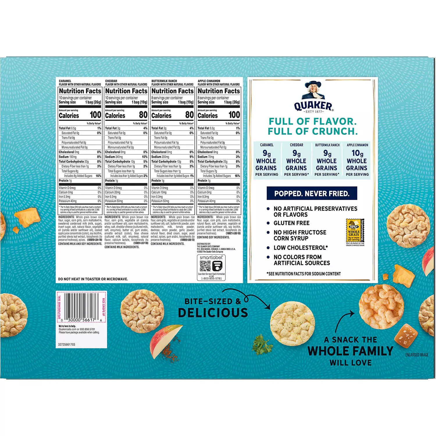 Quaker Rice Crisps Variety Pack (36 pk.) - Fresh Stock Dated February 2026