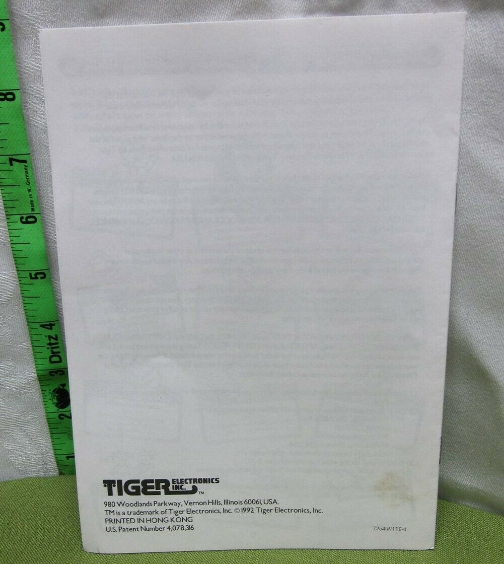 TIGER ELECTRONICS educational toy manual 2-XL Talking Robot instructions 1992 - Fresh Stock Dated February 2026