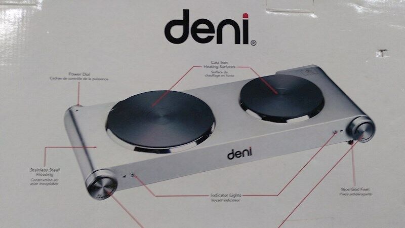 Deni Stainless Steel Indoor Counter top Double Burner 1800 Watts. - Fresh Stock Dated February 2026