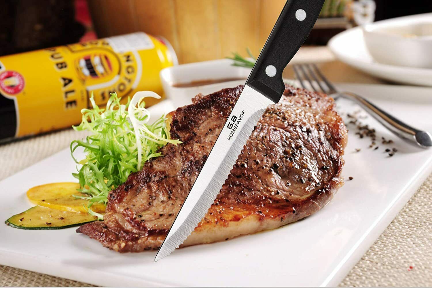 Stainless Steel Steak Knives Professional Set of 6 Sharp Chef Knife Kitchen Tool - Fresh Stock Dated December 2025