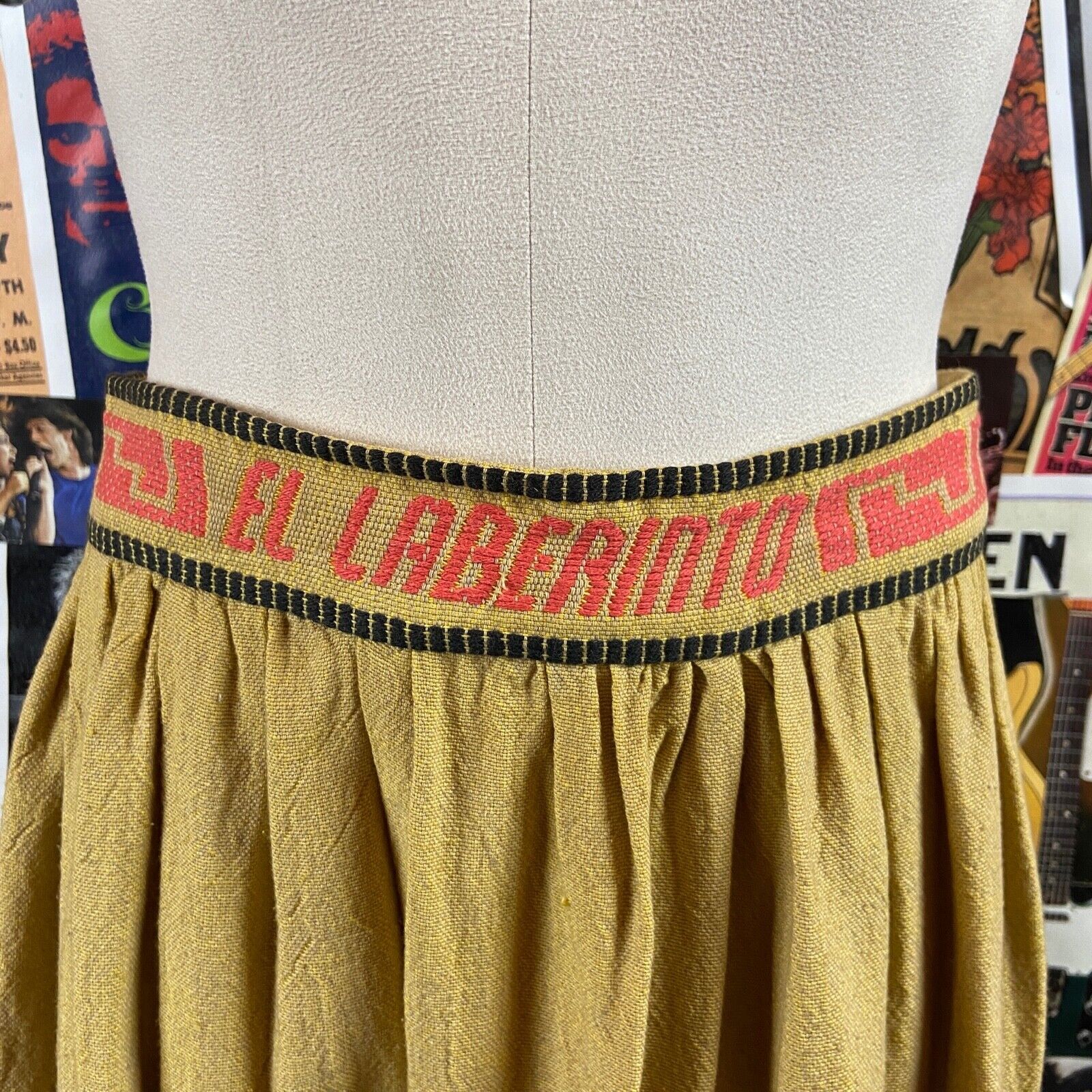 Vintage 1950s-60s El Laberinto Oaxacan Mexican Embroidered Souvenir Skirt - Fresh Stock Dated February 2026