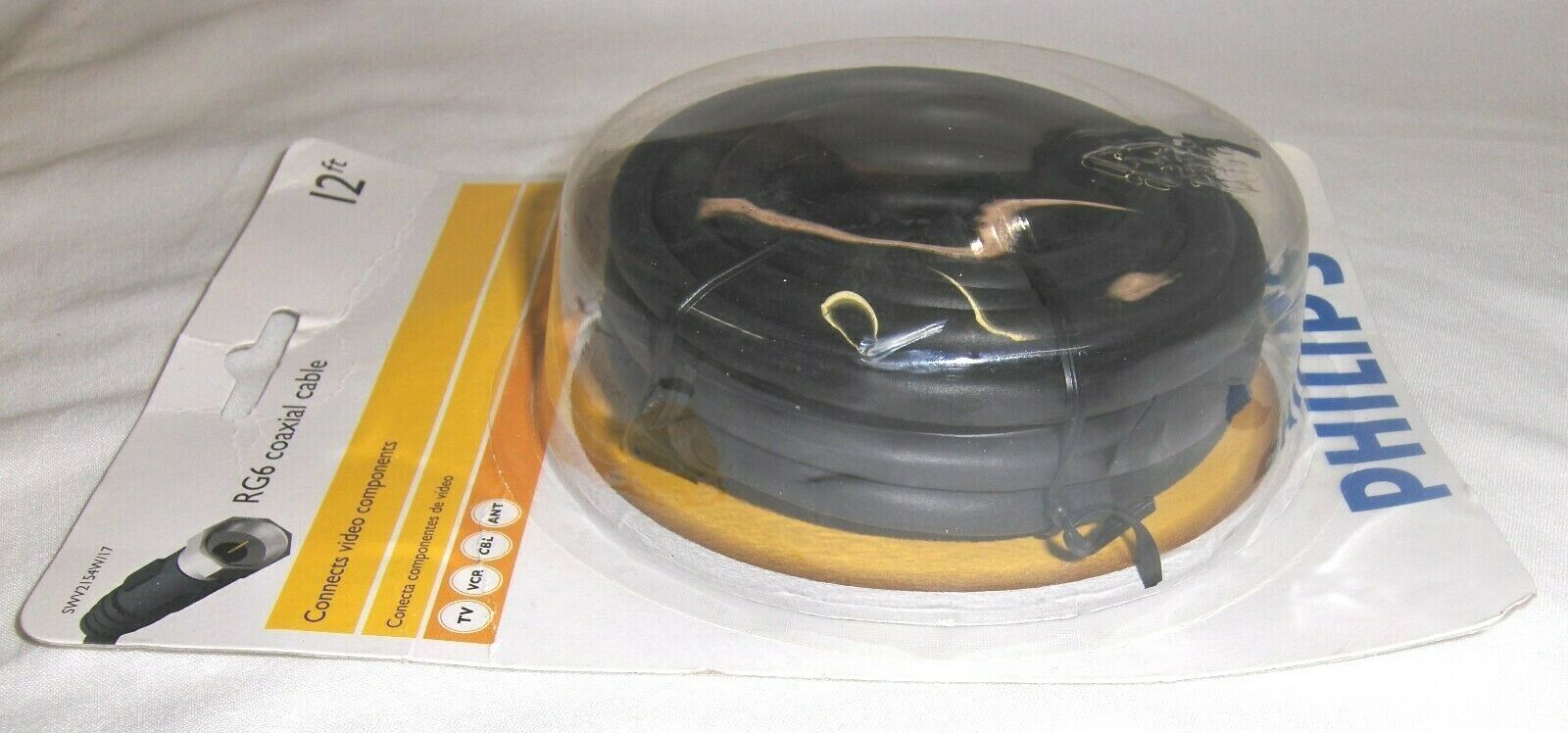 Coaxial RG6 Digital Video Cable HD TV Satellite Antenna Wire Black 12' ft New - Fresh Stock Dated December 2025