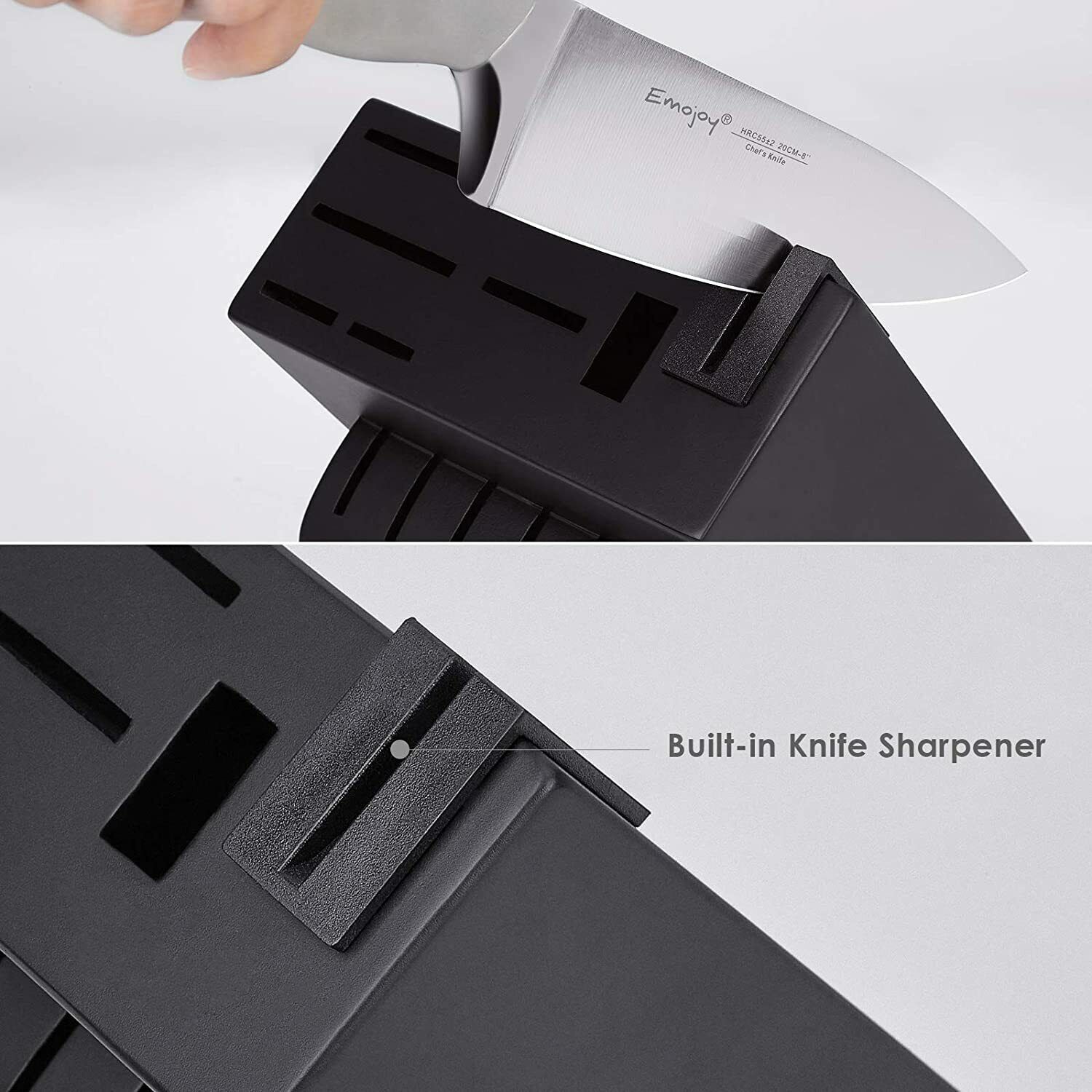 Knife Set, 15-Piece Kitchen Knife Set with Block Wooden German Stainless Steel - Fresh Stock Dated February 2026