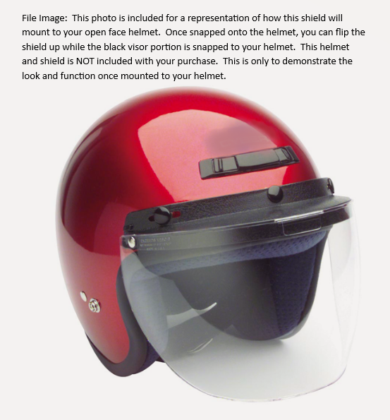 Echo Helmet Accessories 3-Snap Universal Flip Shield Dark Smoke Hard Coated NEW - Fresh Stock Dated February 2026