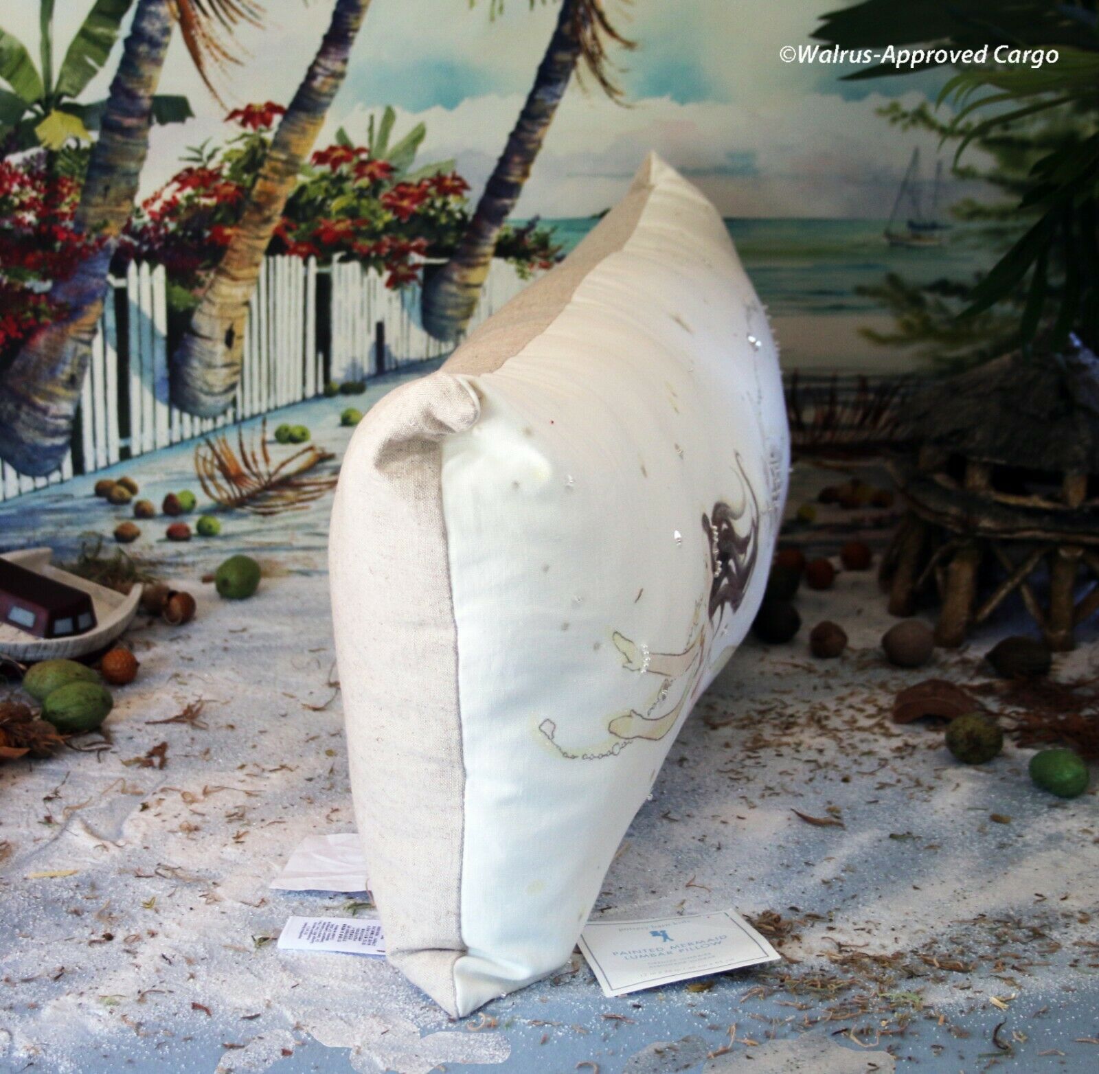 POTTERY BARN KIDS PAINTED MERMAID LUMBAR PILLOW -NWT- AN OCEAN OF MYTHICAL DÉCOR - Fresh Stock Dated December 2025