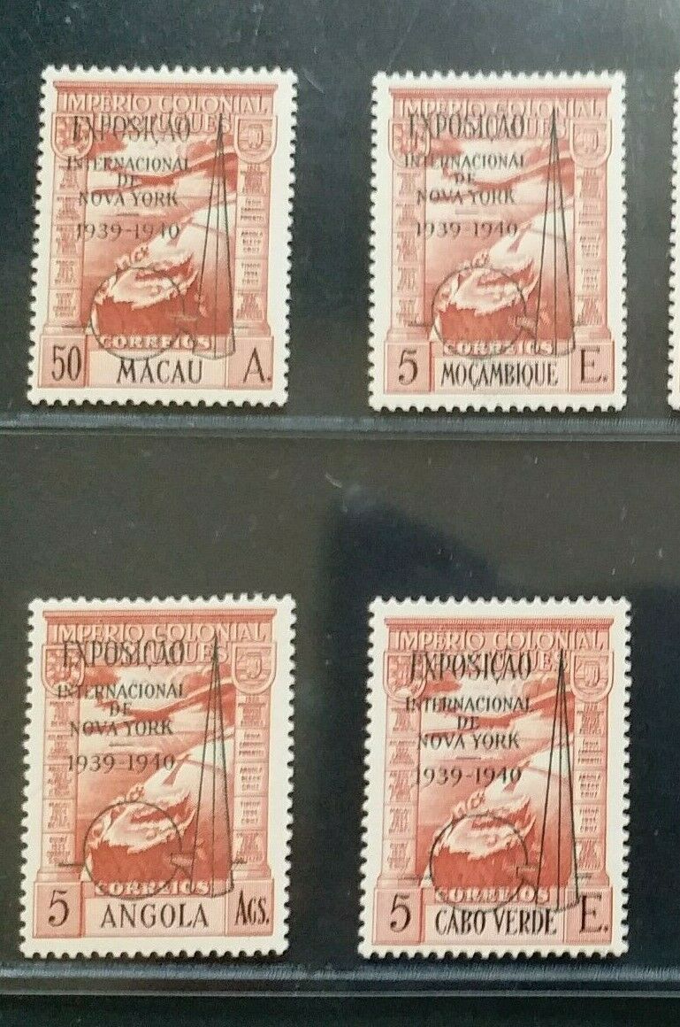 PORTUGAL COLONIES 1939 AIRMAIL New York Exposition overprint set 8 MLH - Fresh Stock Dated February 2026