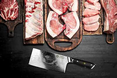 Kessaku Cleaver Butcher Knife Dynasty 67-Layer Japanese Damascus Steel, 7-Inch - Fresh Stock Dated December 2025