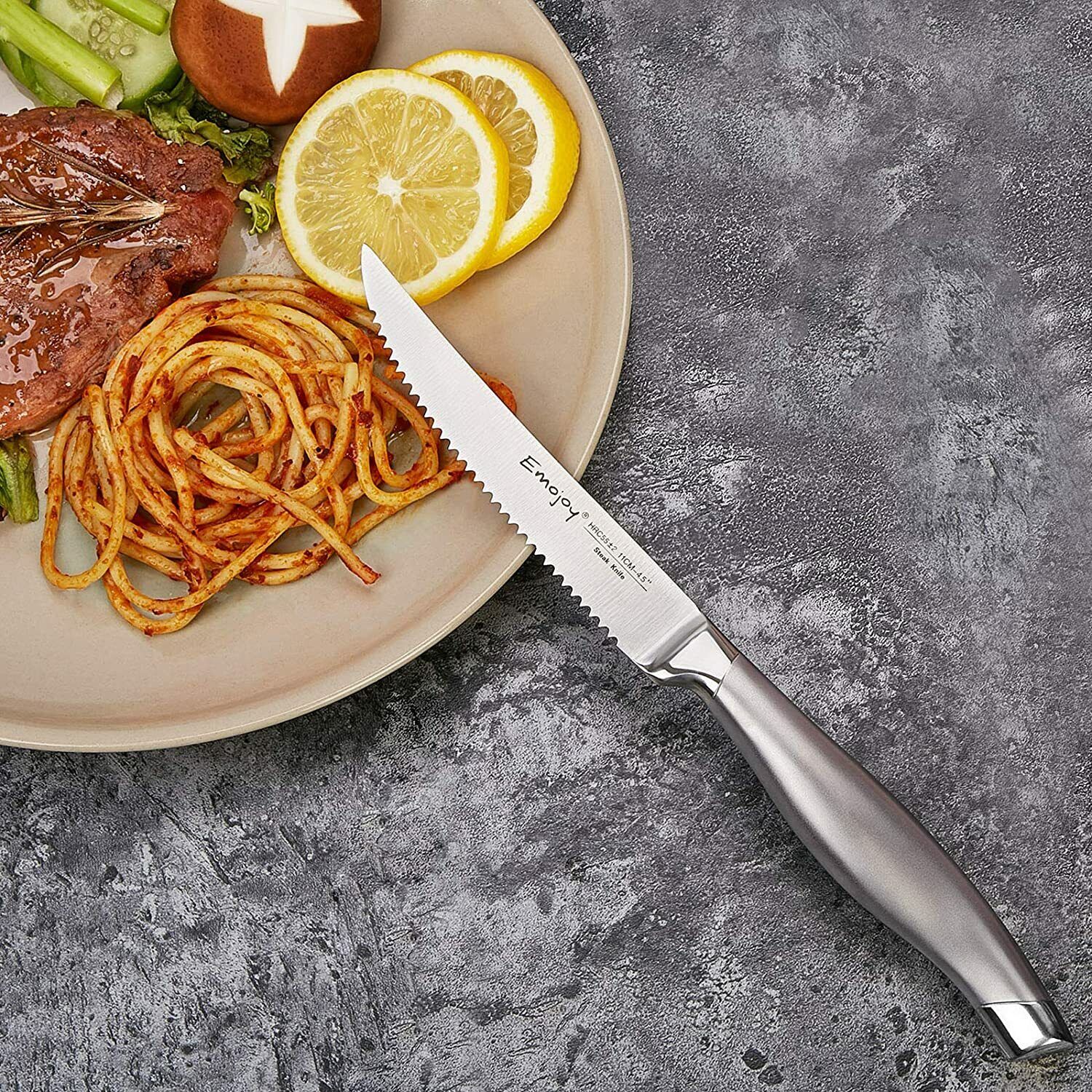 Knife Set, 15-Piece Kitchen Knife Set with Block Wooden German Stainless Steel - Fresh Stock Dated February 2026