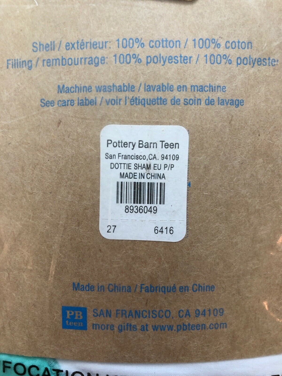 Pottery Barn Teen Dottie Shams Euro Set Of 2 - Fresh Stock Dated February 2026