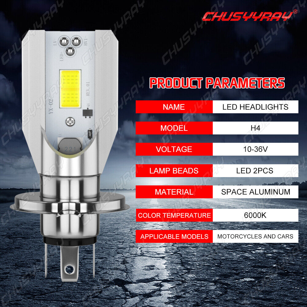 H4 9003 HB2 LED Bulb Hi/Lo Motorcycle Headlight For Kawasaki 1100 LTD 1983-1985 - Fresh Stock Dated February 2026