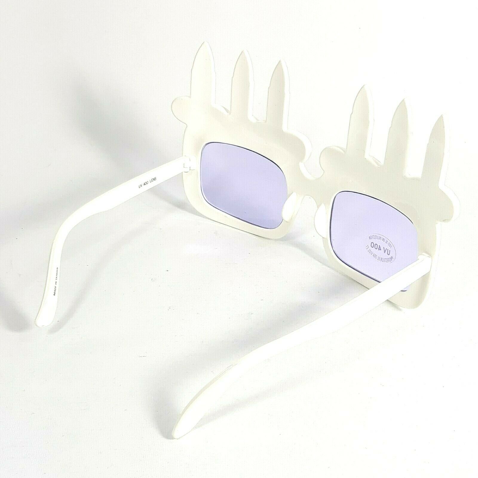 Happy Birthday Novelty Adult Big Frame Eyewear Sunglasses White w/ Six Candles - Fresh Stock Dated December 2025
