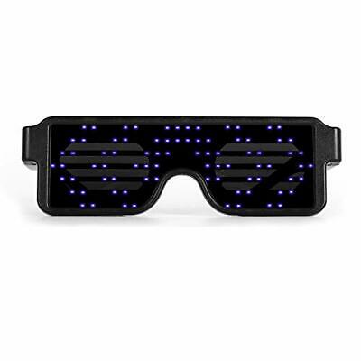 BLUE LED Flash Glasses 8 Adjustable Patterns Luminous Flashing Shades Eye Wea... - Fresh Stock Dated February 2026