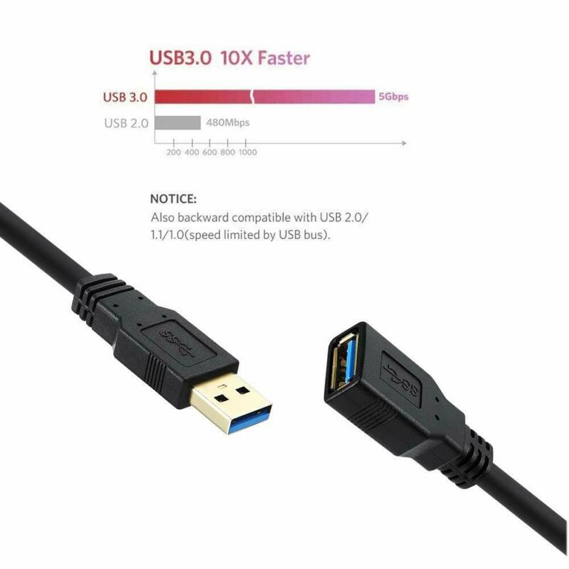 USB 3.0 Extension Cable 20FT High Speed Extender Cord 20 20FT, Black - Fresh Stock Dated February 2026