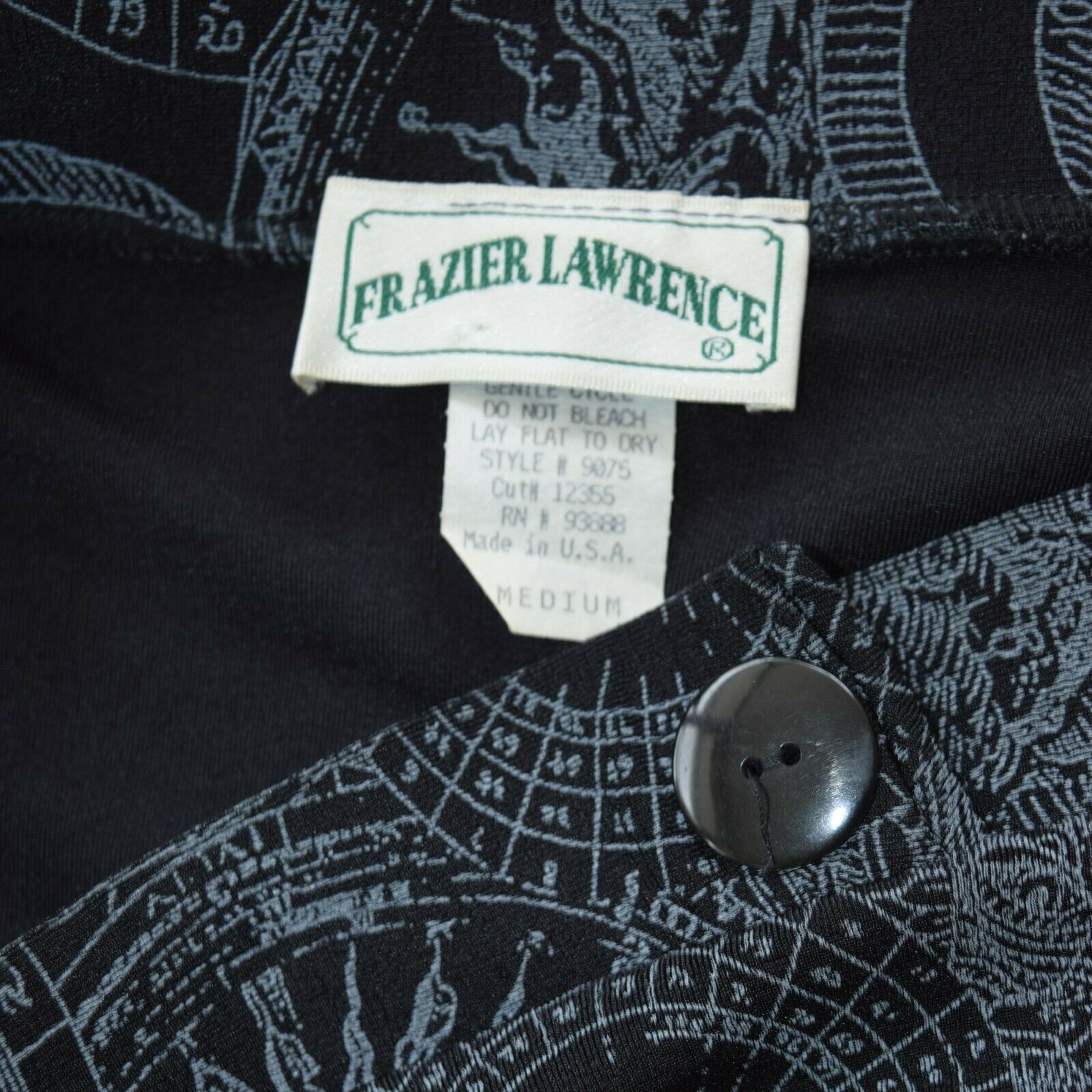 Vintage 90s Y2K Celestial Maxi Skirt Black Stretch Medium Black Sun Moon Goth - Fresh Stock Dated February 2026