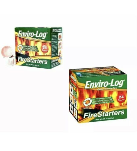 Easy to use Fire starter Enviro-Log 2.5-lb Wax Burns cleanly  (24-Pack) New - Fresh Stock Dated December 2025