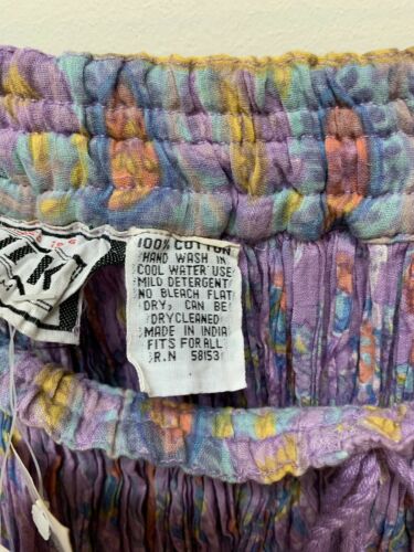 Vintage Cotton Broomstick Crinkle Maxi Skirt Boho Hippie Festival Flowy NEW NOS - Fresh Stock Dated March 2026