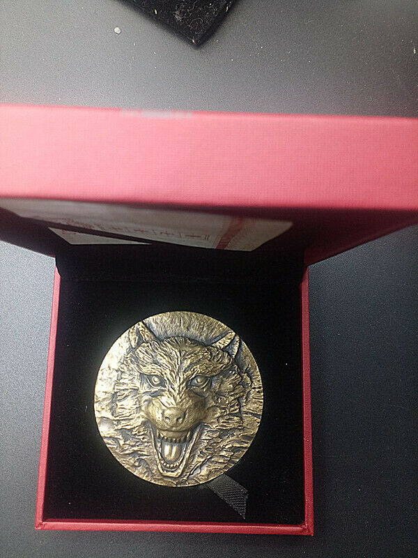 China Shenyang Mint 2015 Animal Series Wolf Totem Brass Medal 60mm COA - Fresh Stock Dated February 2026