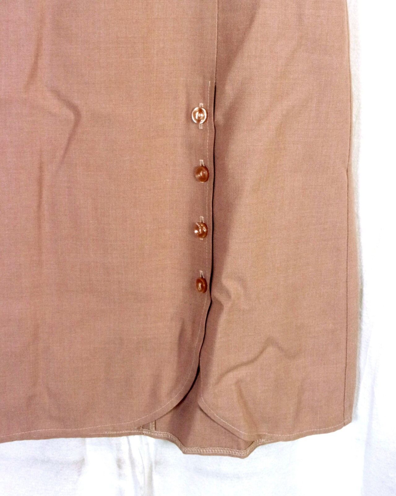 vtg 70s retro Solid Beige Pencil / A-Line Cotton Wool Blend Skirt sz 23 waist - Fresh Stock Dated March 2026