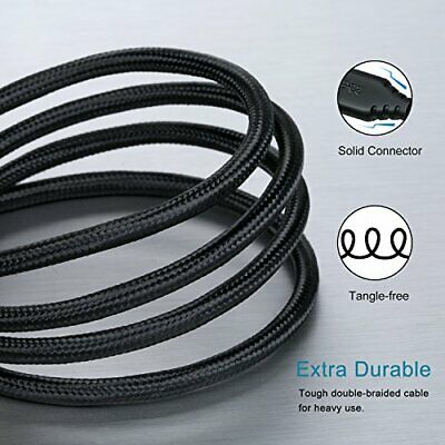 USB 3.0 Cable Male To Male 2 Pack Braided 6Ft Type A Double End Cord 2M/6 Feet - Fresh Stock Dated February 2026